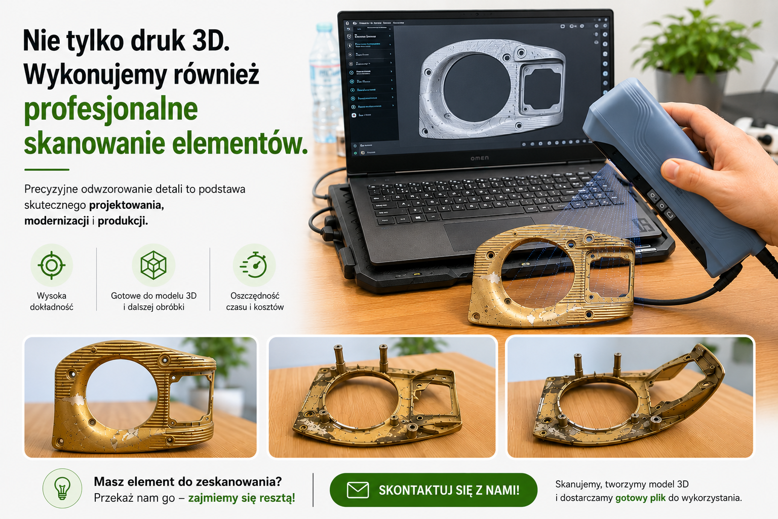 Nie tylko druk 3D. Wykonujemy również profesjonalne skanowanie elementów.